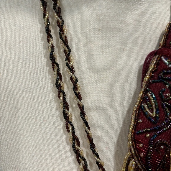 Vintage Y2K CJ Brand Beaded Drawstring Pouch Purse - Picture 5 of 7